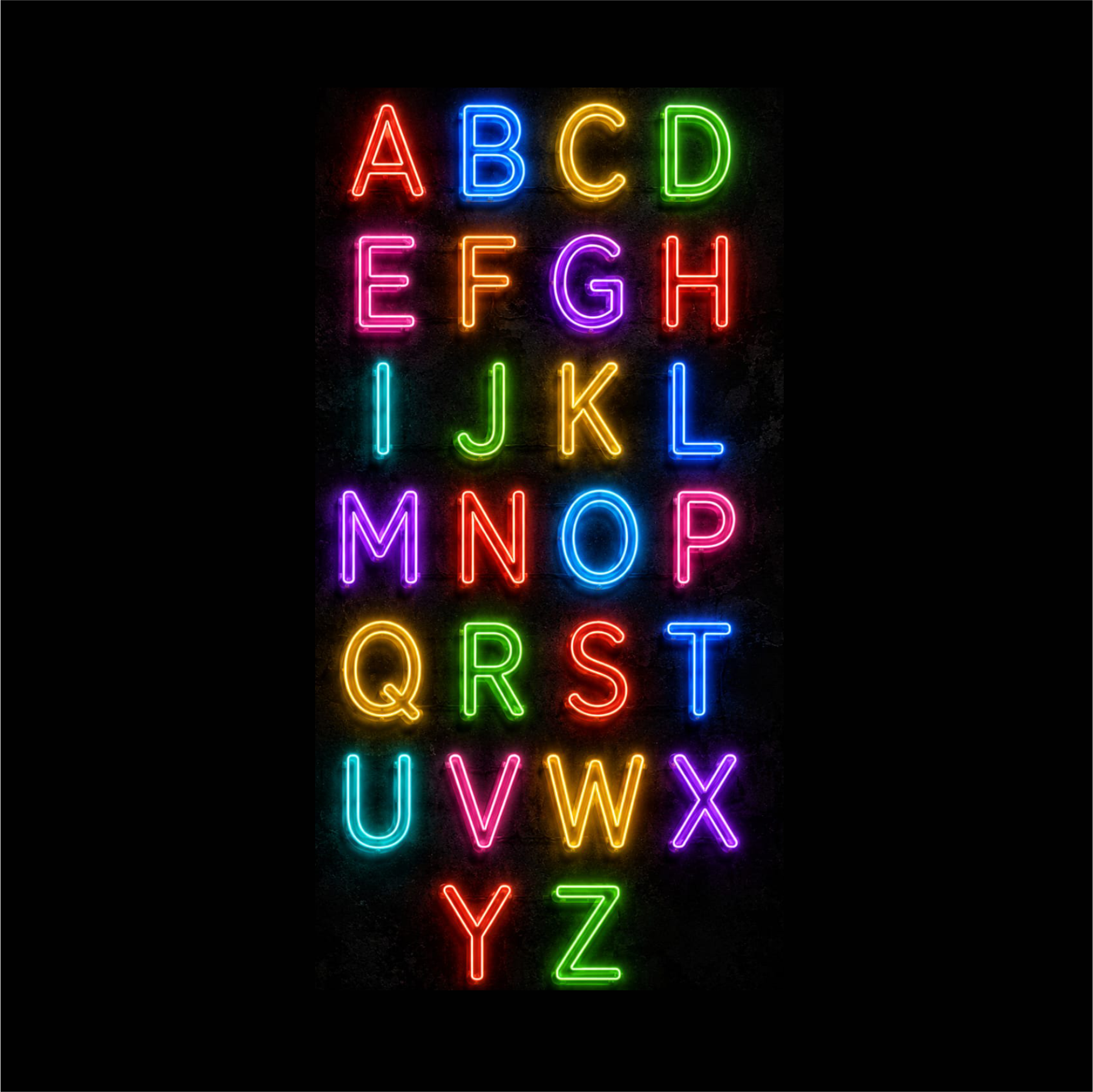 STL HELVETICA NEON FLEX 3D asset render